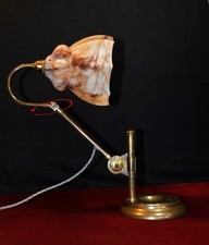 Vintage Industrial Antique articulated Brass GEC Bankers Desk Table Lamp C- 1920