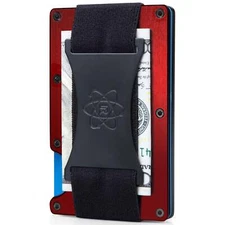 ROSSM Wallet Minimalist RFID Blocking Front Pocket - Matte Red