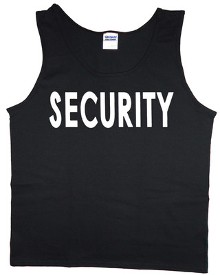 Men's tank top security bouncer staff event t-shirt sleeveless tee