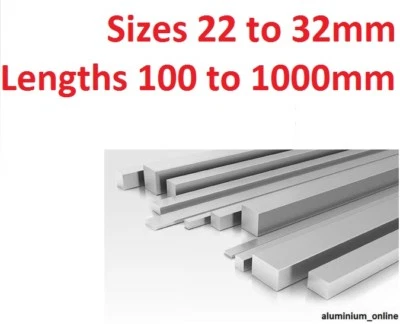 ALUMINIUM FLAT BAR STRIP 22mm, 25mm, 32mm, select size & length on listing