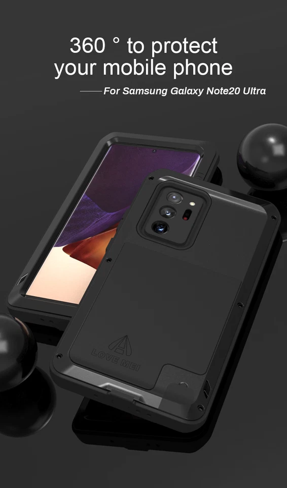 LOVE MEI Shockproof Silicone Metal Case Cover f Samsung Note 20 10 Ultra S10 S9+ - Image 4 of 4