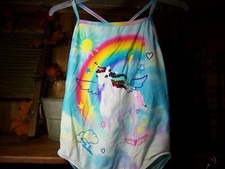 WONDER NATION GIRLS UNICORN THEME ONE PIECE SWIM WEAR SIZE MED 7-8 BLUE SUMMER