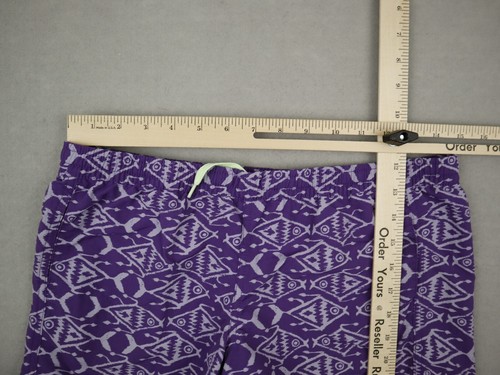 Patagonia Shorts Girls 2XL Purple Fish Print Drawstring Pocket Hiking Outdoor - Picture 6 of 7