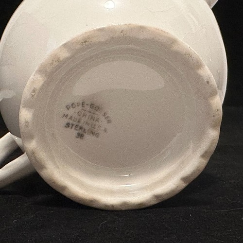 POPE GOSSER China Creamer/Pitcher Stamped Sterling SE-Solid White-VINTAGE - Picture 3 of 12