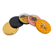 60x Wymienna pokrywa Pokrywa śrubowa Metalowa pokrywa do szkła 500g Twist Off 82mm