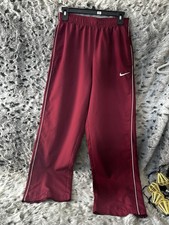 281. Nike Burgundy Track Pants with White sz small