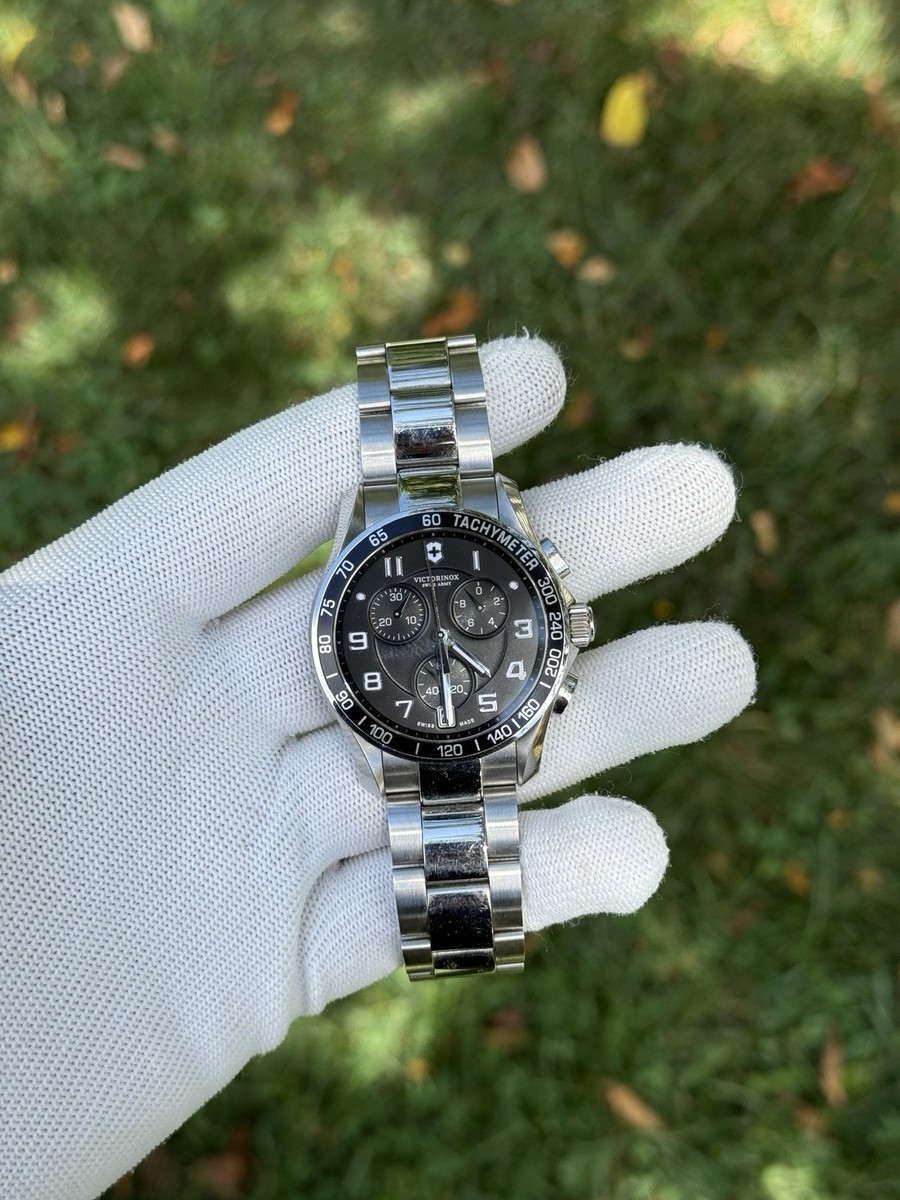 Swiss Army Victorinox Men's Stainless Chrono Classic' Black Dial