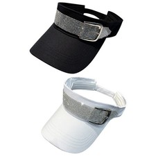 1Pc Shiny Rhinestones Buckle Belts Sunshade Hat Casual Open-Top Hat Sport Hat