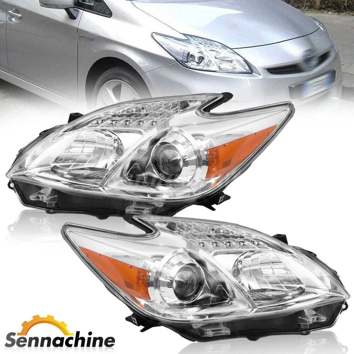 車のパーツ Toyota Prius 2011 For 2010-2011 Toyota Prius Projector Headlights Halogen Headlamps
