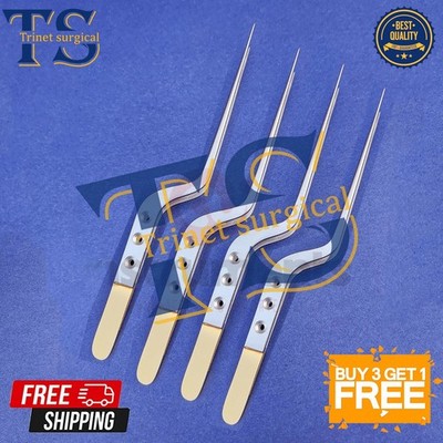 YASARGIL MICRO BAYONET FORCEPS 8'' NEURO SURGICAL INSTRUMENTS WITH GOLD HANDLE