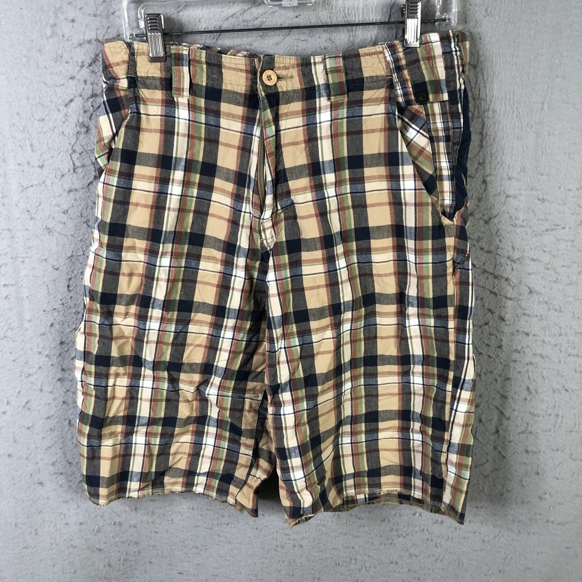 O'Neill Shorts Mens 30 Plaid Cotton Cargo Pockets Surf Summer Y2K