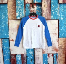 Boy's Vineyard Vines Baseball T-Shirt Long Sleeve Crew Neck Pocket MEDIUM White