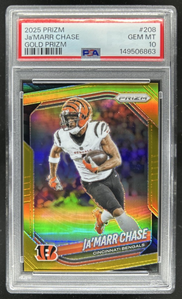 2025 Panini Prizm Ja'Marr Chase Gold #/10 Bengals PSA 10 GEM MINT