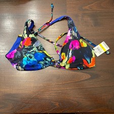 Bar III Painted Posies Bikini Top Size Medium 722