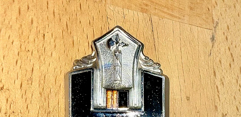 "NOS" 1931 1932 HUPMOBILE RADIATOR GRILLE SHELL EMBLEM 30S HUPP HOT RAT ROD 32 - Изображение 4 из 4