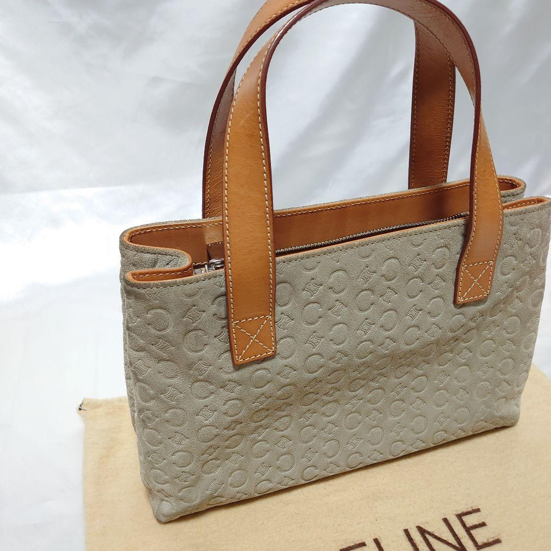 Celine Vintage Macadam Pattern C Logo Triomphe Handbag /Used