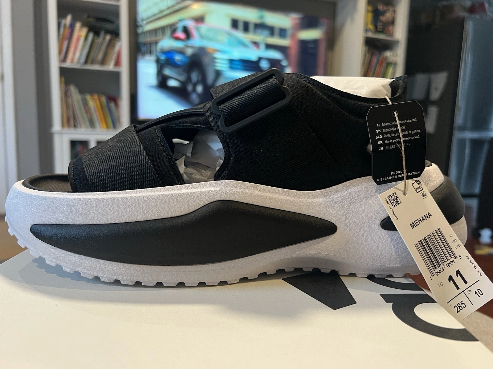 Sandali Adidas donna platform Mehana {taglia:11) colore: nero bianco