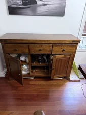 Wooden Buffet  Sideboard  With Wine Rack