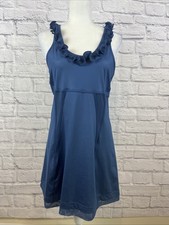 Adidas Stella McCartney Activewear Blue Ruffle Collar Tennis Dress Size Medium