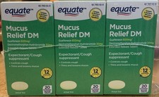 3 Pack Equate Mucus Relief DM, 12 Hour Tablets, 20 Each Box Exp 4/27