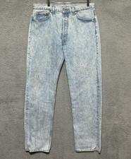 Vintage 90s Levis 501 Denim Jeans Size 38x34 Made In USA Stone Wash Light Wash