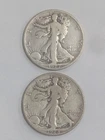 1927-S & 1928-S San Francisco Minted Walking Liberty Silver Half Dollars 50C