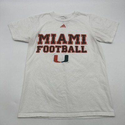 Adidas The Go To Tee T-shirt Women S White Graphic Logo Miami Football.#37343