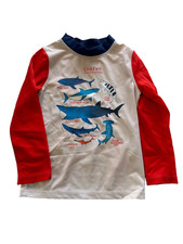 Mini Boden Boys 5-6Y Long Sleeve Shark Rashguard UPF 40 