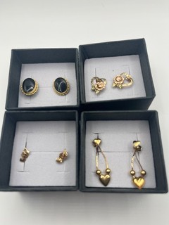 14k Gold Earring Lot Various Shapes and Sizes
