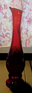 Vintage - Avon - Ruby Red - Glass - Bud Vase - 7.5 Inches Tall - Unforgettable