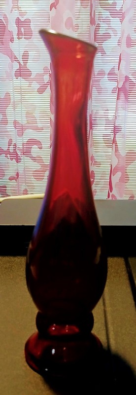 Vintage - Avon - Ruby Red - Glass - Bud Vase - 7.5 Inches Tall - Unforgettable