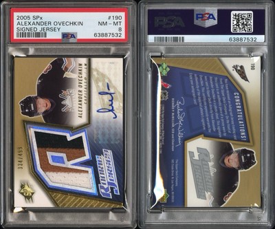 2005 SPx Alexander Ovechkin Rookie Patch Auto /499 PSA 8 3 Color Patch Capitals