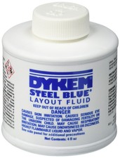 Dykem 80300 Steel Blue Layout Fluid, Brush-in-Cap 4 Fl Oz Pack of 1 ,