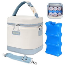 Mancro Baby Bottle Cooler Bag for Breast Milk, Includes Ice Pack, Fits 6 x 9o...