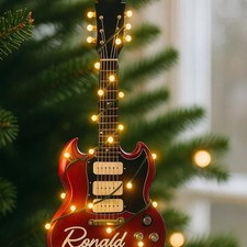 Personalized Guitar Electric Christmas Flat 2D Acrylic Ornaments 2025