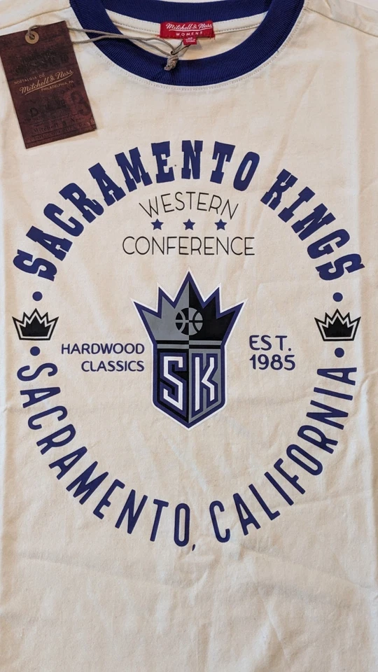 Женская футболка Sacramento Kings NBA Mitchell & Ness квадратная укороченная размер M новая с ценниками 50 долл. США - Изображение 3 из 4