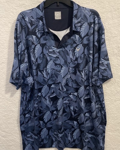 Callaway Mens XXL Polo All Over Print Opti-Dri Tropical Golf Shirt Comfy Stretch - 第 1/11 張圖片