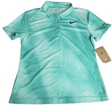 Nike Dri-Fit Womens Small Golf Polo Shirt Seafoam Green Short Sleeve NWT