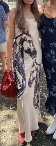 NWT Anthropologie Conditions Apply Chloe STRAPLESS Maxi Slip Dress Horse IVORY M - Picture 8 of 11