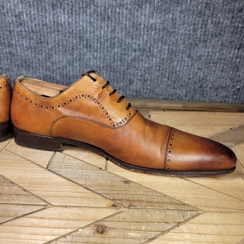 Vestido Oxford Magnanni For Neiman Marcus Para Hombres 10M Cuero Coñac Puntera Puntera - Imagen 6 de 13