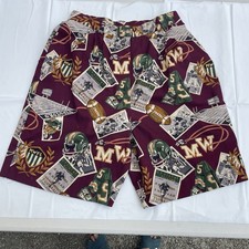 VTG Shorts American Football Sharon Young Women's 10 MWFL Novelty Burgundy