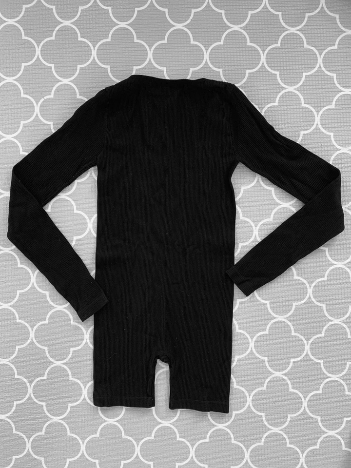 Glassons Negro Body Traje Pantalones Cortos Acanalado Manga Larga Cuello Redondo XS/S Para Mujer’s Foto 2 de 4