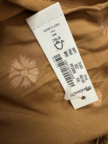 NWT Sz XXL Madewell Women Tie-Neck Tiered Mini Dress Bloom Dot Tan Brown Flower - Picture 6 of 10
