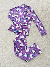 NWT Hello Kitty Y2K Womens Pajamas Cozy plush fleece PJs by Sanrio  Purple Sz XS