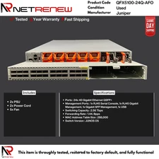 Juniper QFX5100-24Q-AFO 24-Port 40GbE QSFP+ Switch / 2 PSU
