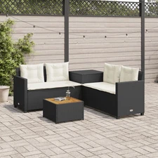 Patio Sofa Black, Cream white
