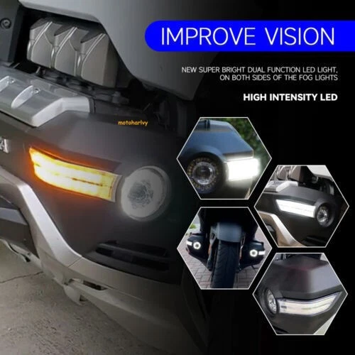 Fog Light Side Auxiliary LED Turn Signals Cowl Light For Honda Goldwing GL1800 ✅ - Image 2 of 4