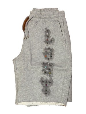 Lost Intricacy NY Designer Grey Patch Shorts Brand New With Tags And Bag