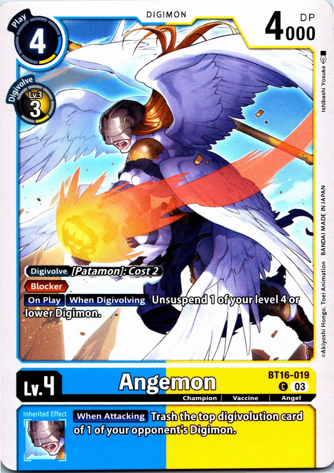 Angemon Common Beginning Observer BT16-019 C NM