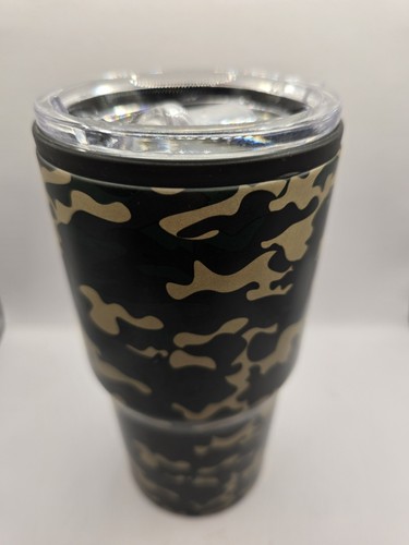 TUMBLER, Travel Mug, Cup 20 Oz Green Camo Camouflage - Never Used - Picture 2 of 6